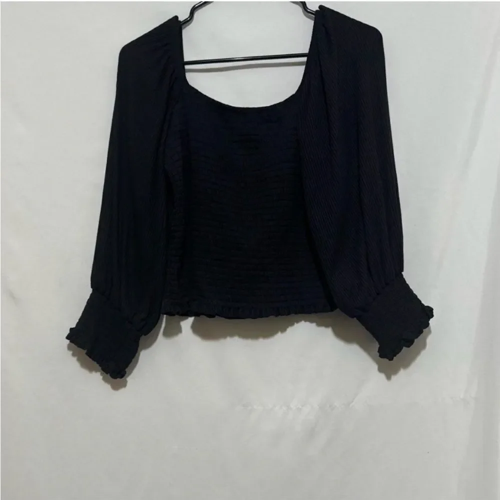Black Anthropologie Ruched Top