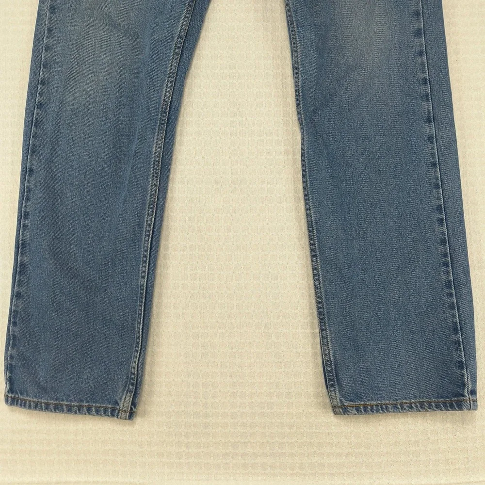 Levis 505 Mens Straight Fit Blue Denim Jeans 36x32 Medium Wash Zip‎ Fly Classic