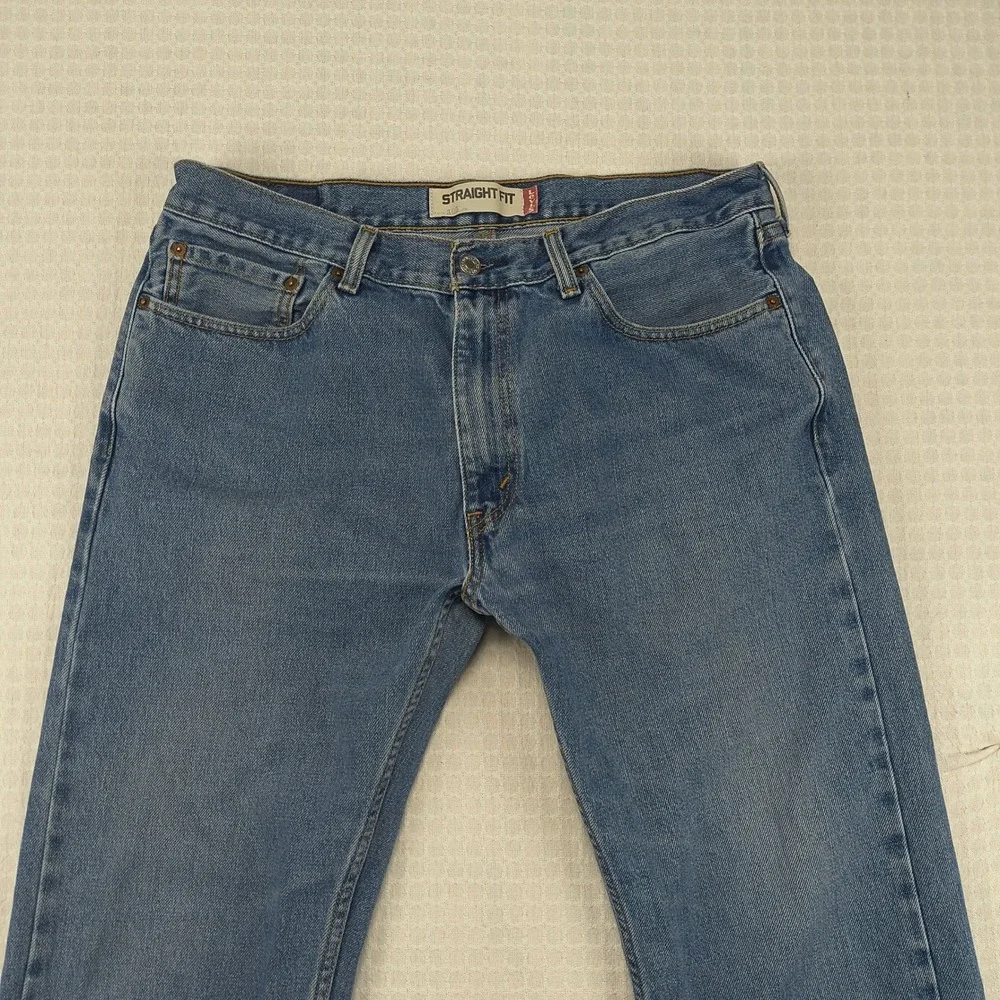 Levis 505 Mens Straight Fit Blue Denim Jeans 36x32 Medium Wash Zip‎ Fly Classic