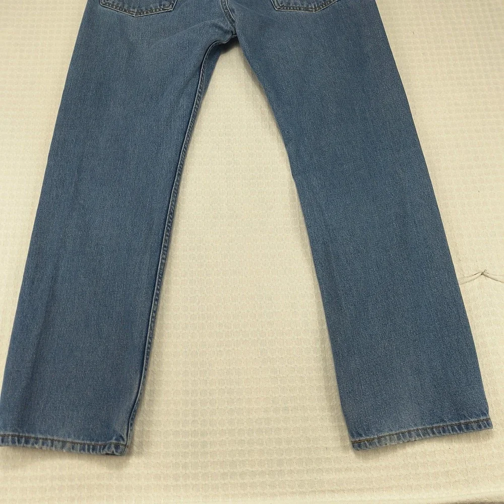 Levis 505 Mens Straight Fit Blue Denim Jeans 36x32 Medium Wash Zip‎ Fly Classic