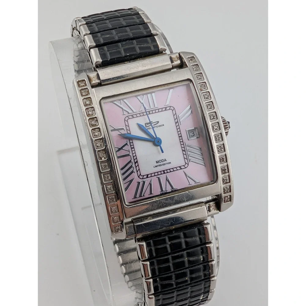Daniel Steiger MODA Limited Edition Watch Pink MOP Dial 26mm Case- New Battery