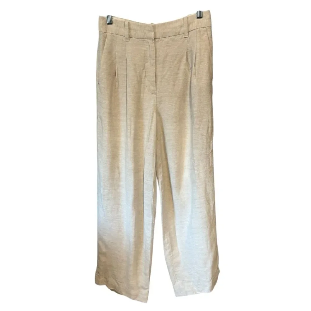 Aritzia Wilfred The Effortless Linen Cropped Pant in Natural Ecru