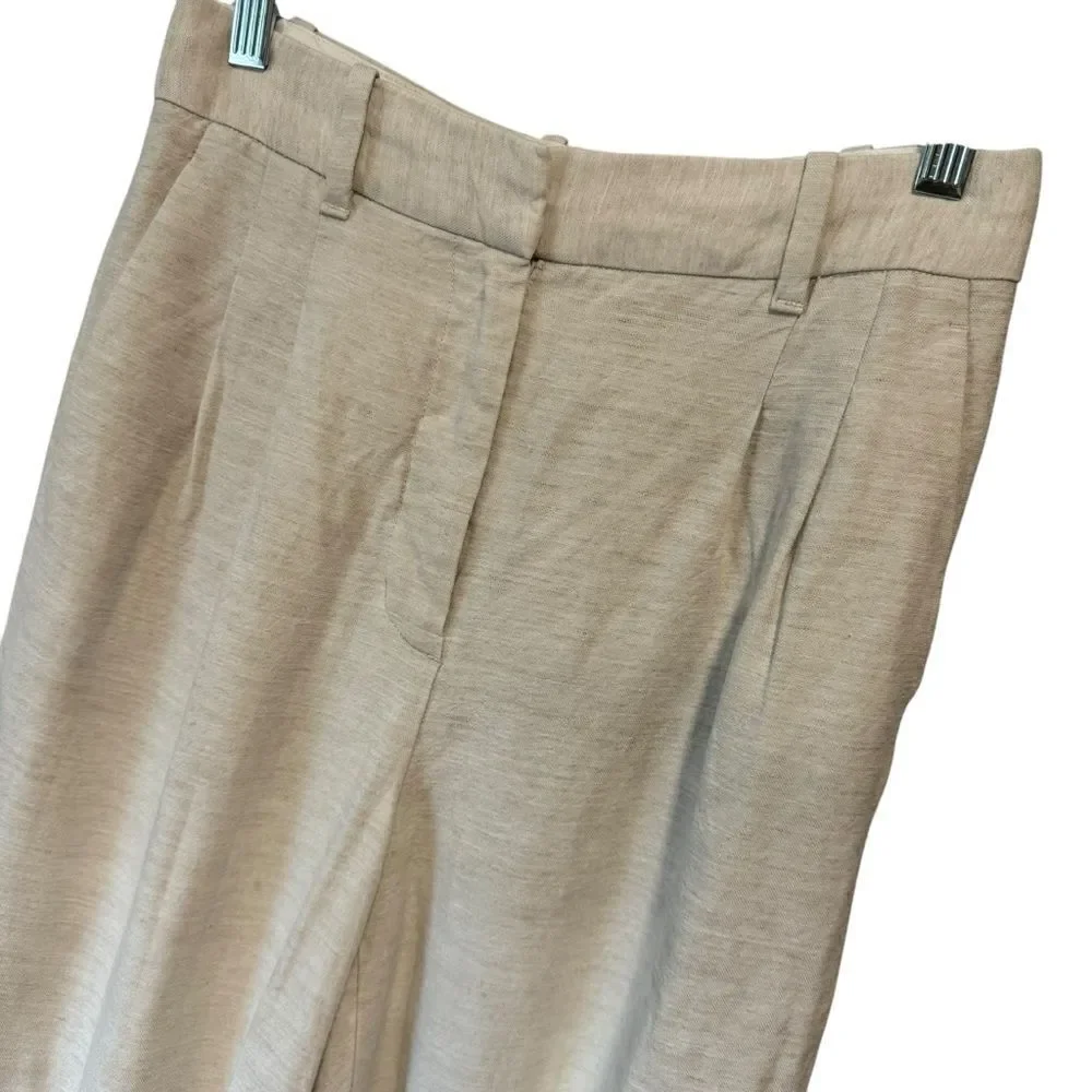 Aritzia Wilfred The Effortless Linen Cropped Pant in Natural Ecru