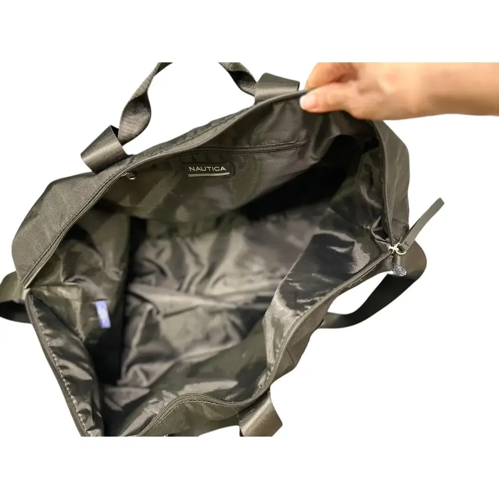 Nautica Black Overnight Travel Weekender Duffle Gym Bag TCarry On Extra Large