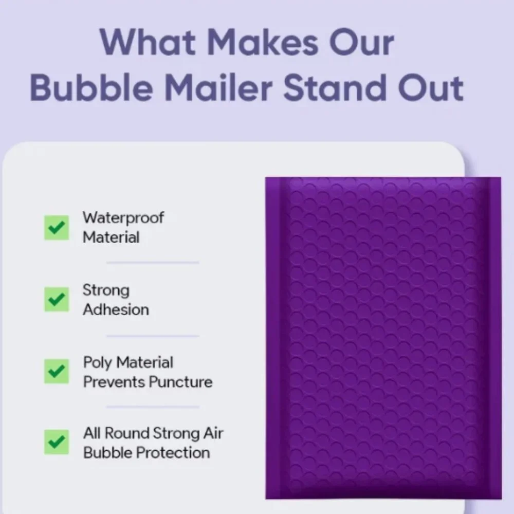 Poly Bubble Mailers,‎ 100-Pack Self-Seal Padded 8x12