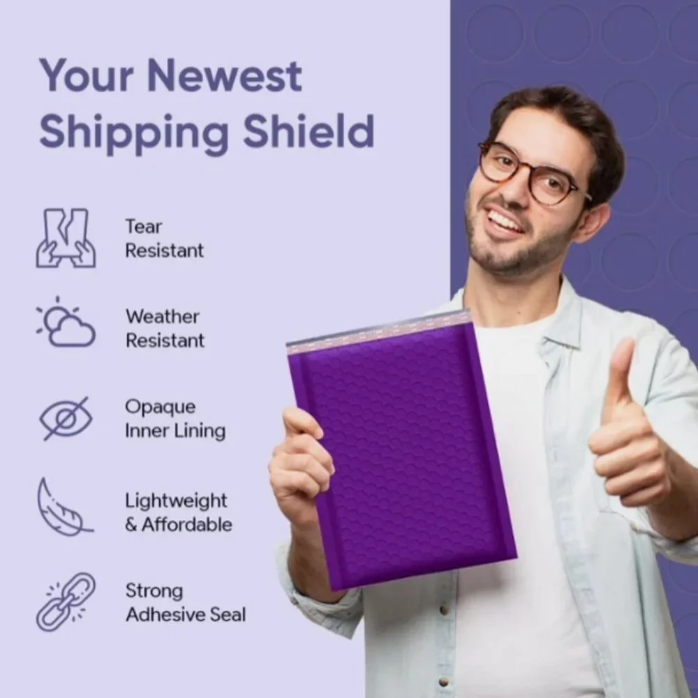 Poly Bubble Mailers,‎ 100-Pack Self-Seal Padded 8x12