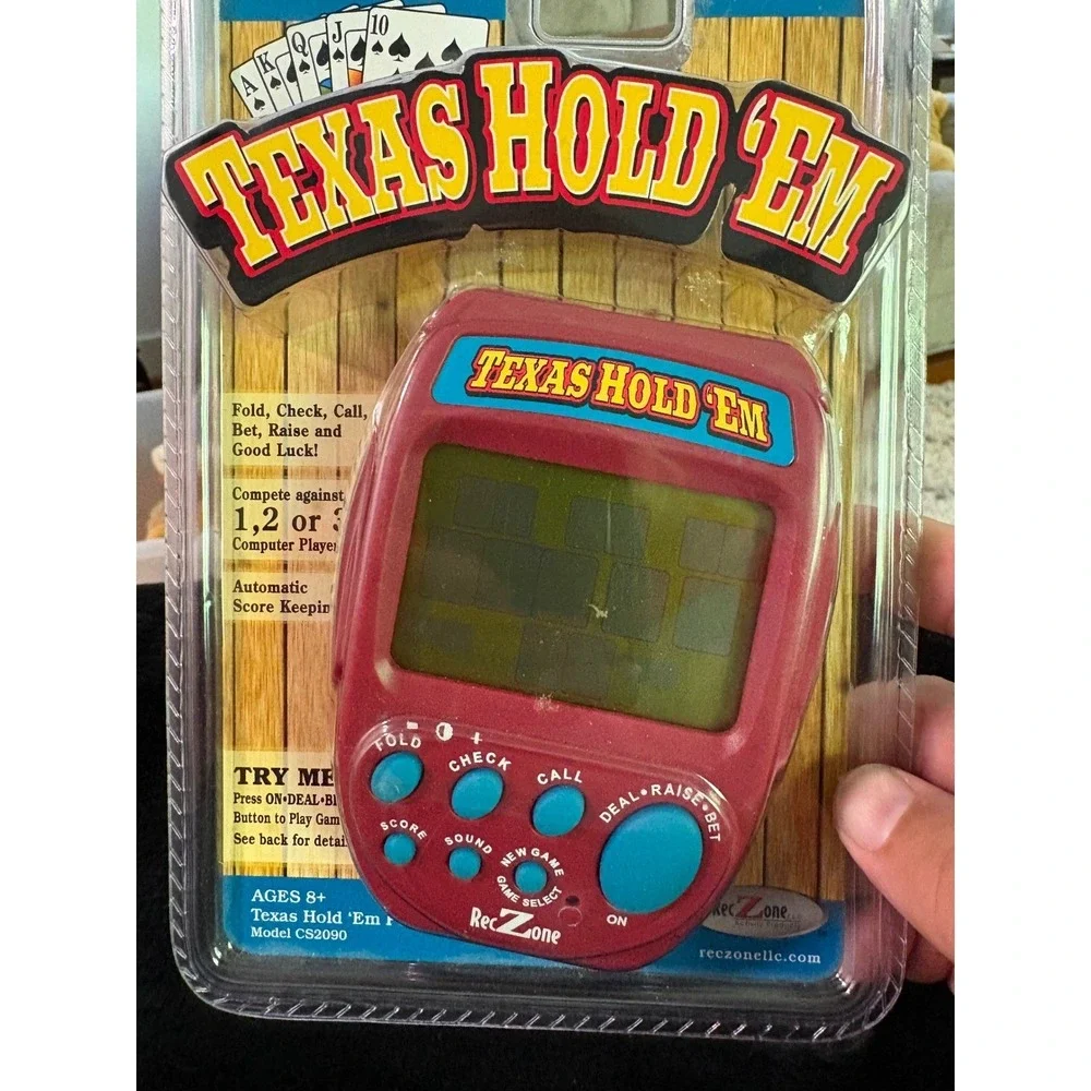 RecZone Texas Hold Em Handheld Electronic Poker Game Model CS2090 Red New NIP