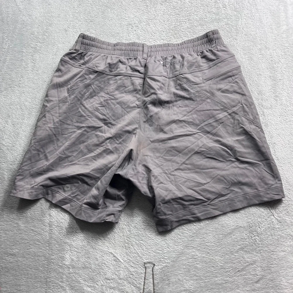 Birddogs Men Gray Gym Shorts with Orange Liner Size Large Elastic Waist 6 Inseam