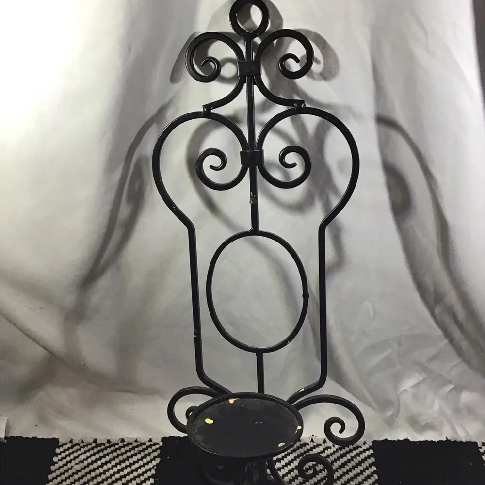 Elegant Black Wrought Iron Wall Decor Set