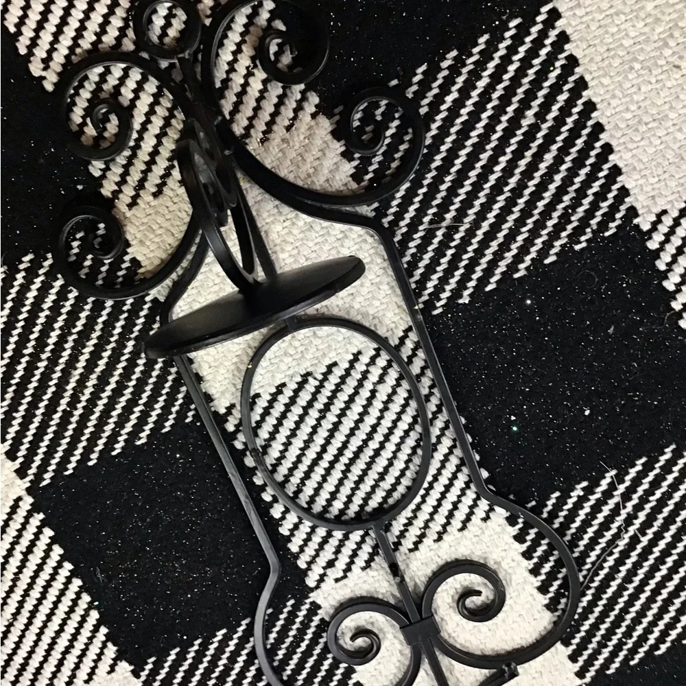 Elegant Black Wrought Iron Wall Decor Set