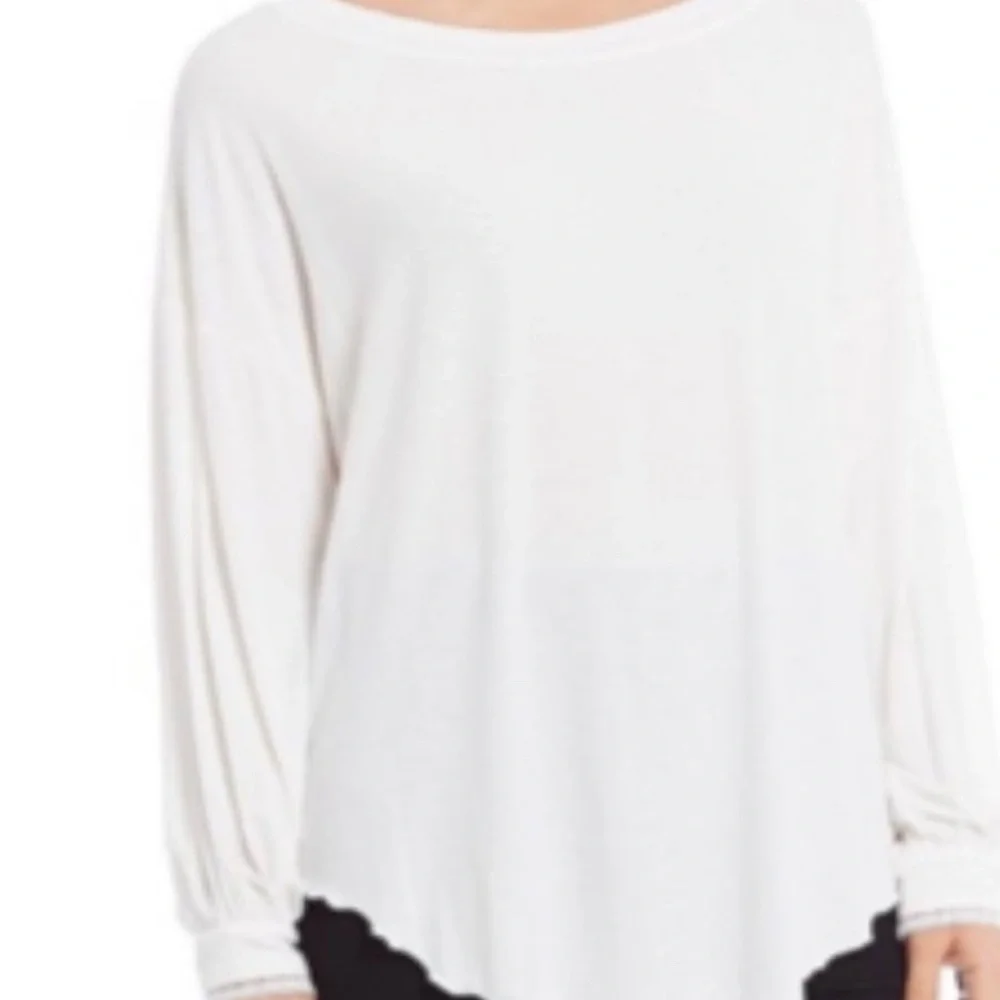 Free People - Shimmy Shake Ribbed Oversized Open Knot Back Blouse Size Small