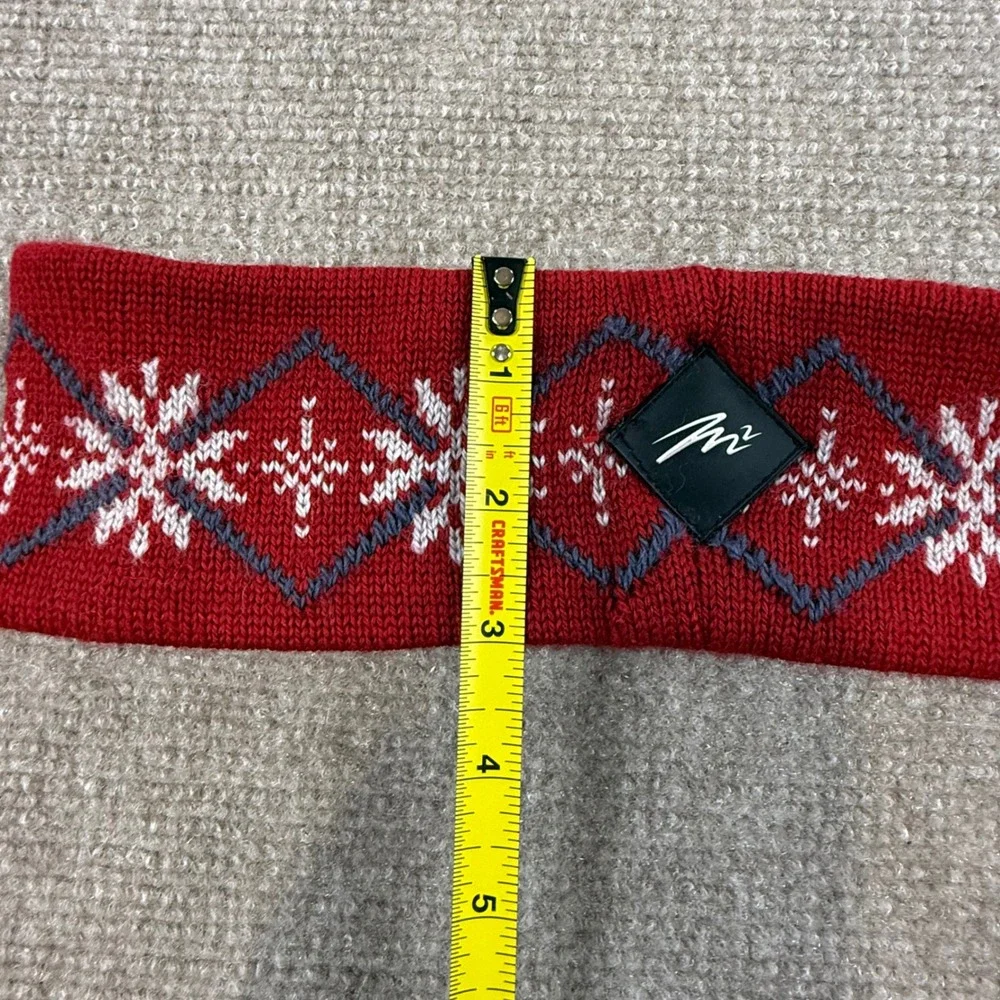 VTG Merkley Headgear Red Wool Nordic Snowflake Winter Headband Ear Warmer Canada
