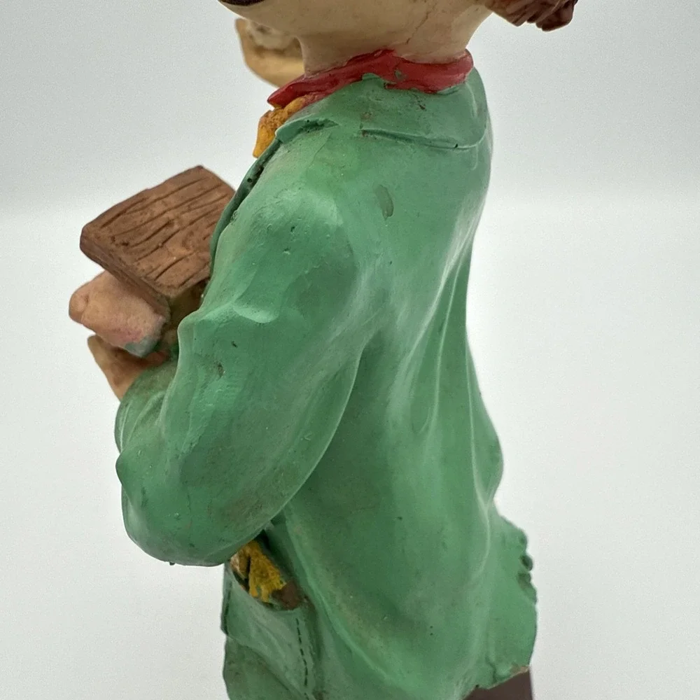 Vintage Clown Figurine With Bird In Hand And Dog Standing On A Ball