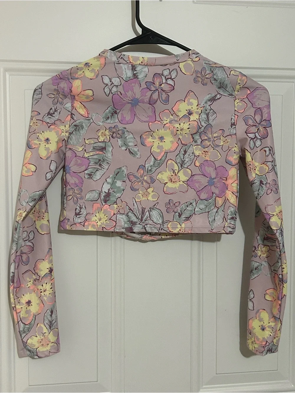 OshKosh B'gosh Lavender Floral Long-Sleeve Swim Rashguard