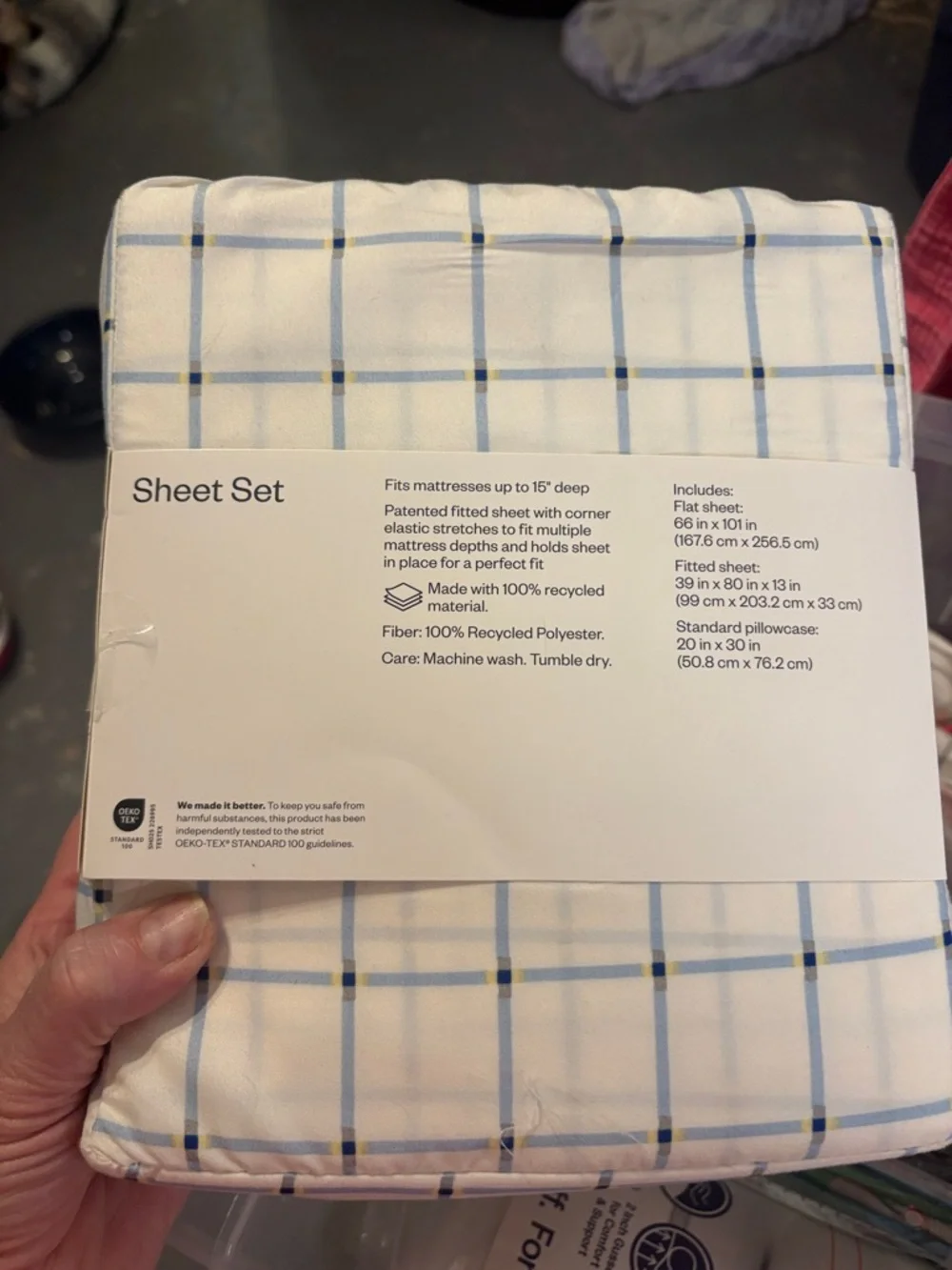 Room Essentials sheet small plaid