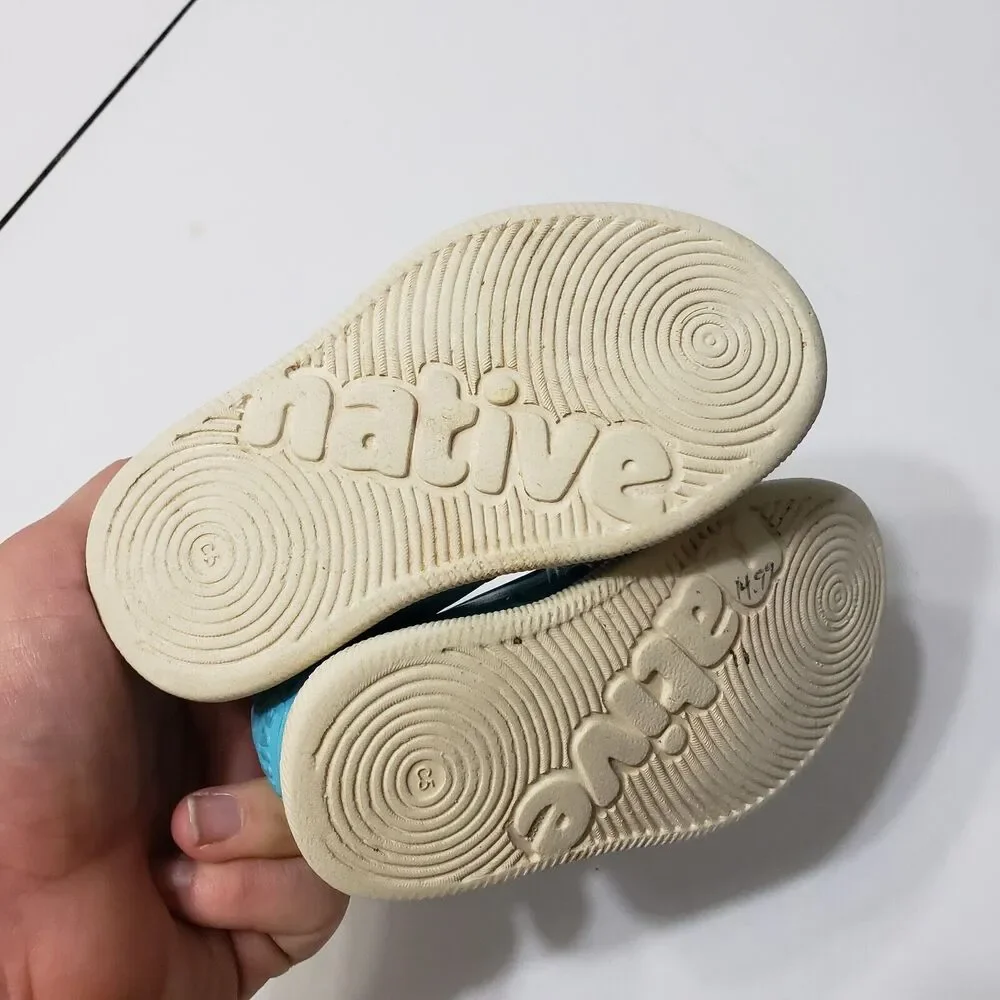 Native Kids Girl 5‎ Bright Blue Breathable Comfort Shoes Eyelet Details Water