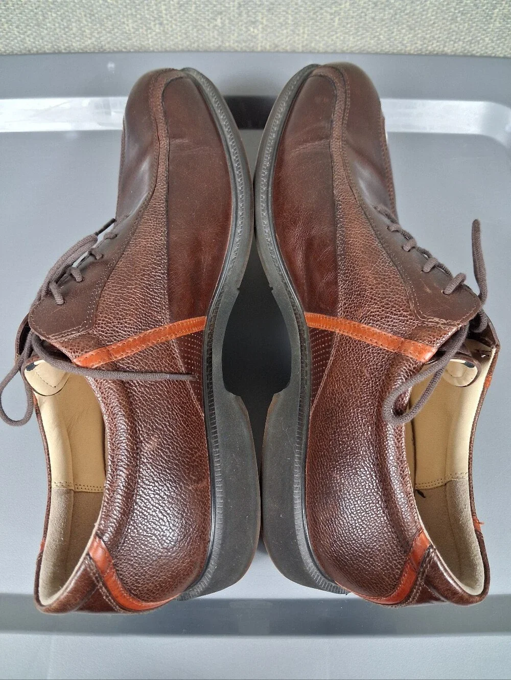 ECCO Tour Hybrid Hydromax Spikeless Golf Shoes EU 45 US 11-11.5 Brown Leather