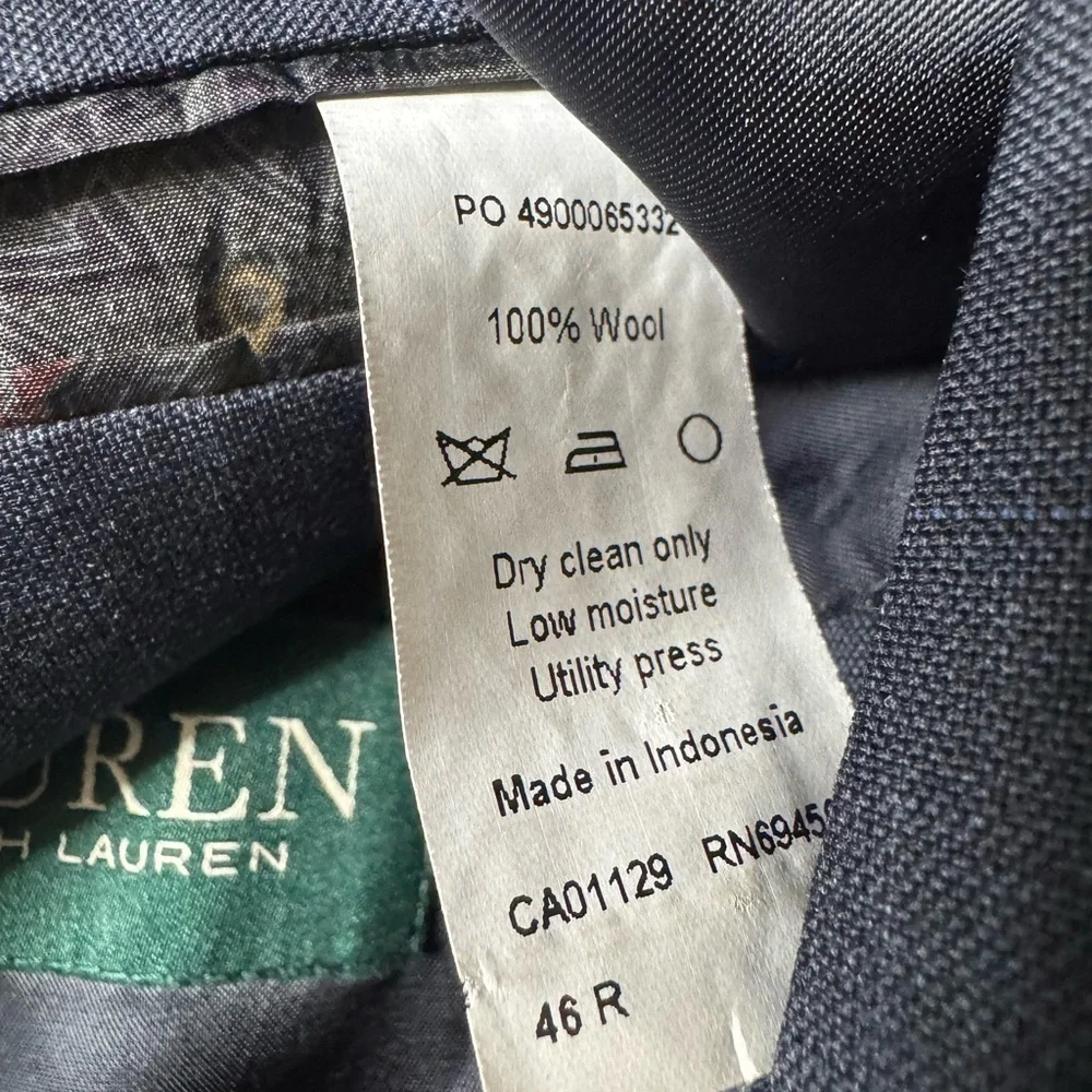 Men! Lauren Ralph Lauren Classic Fit Wool Suit Jacket size 46R