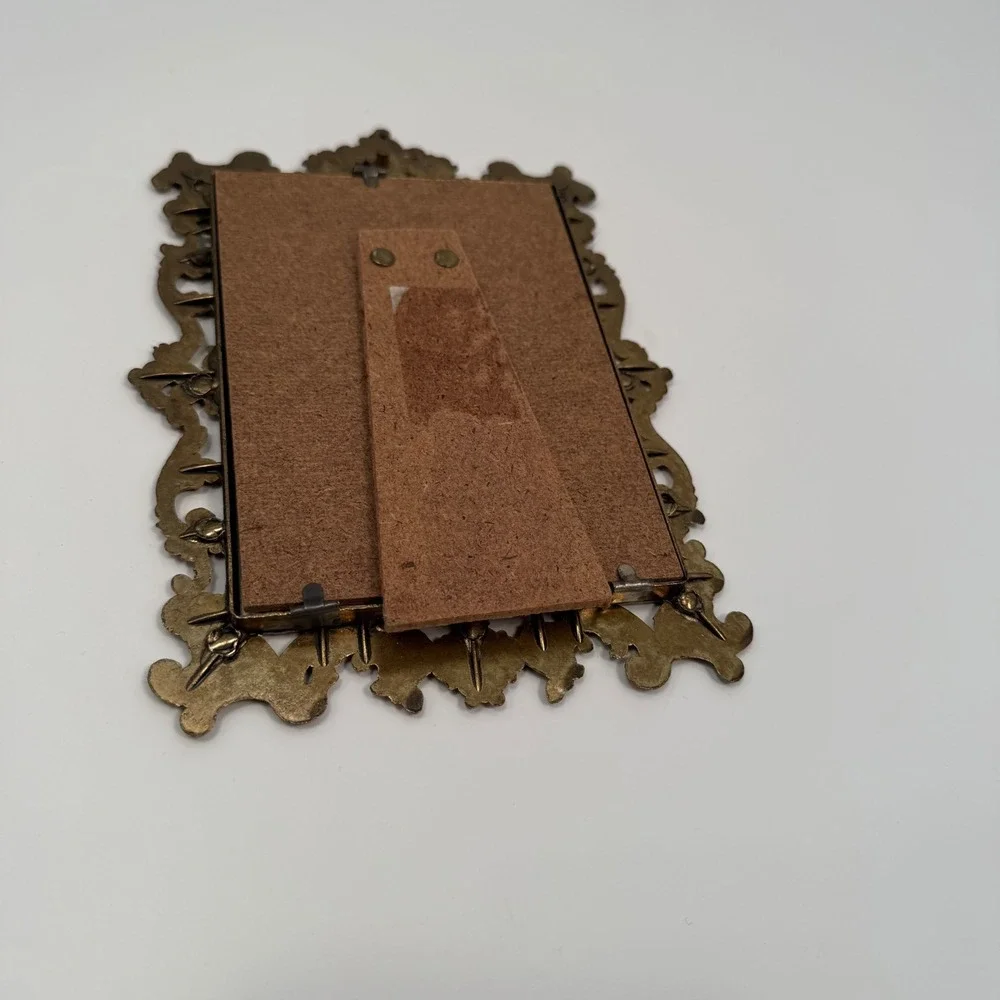 Vintage Ornate Brass Mid Century Italian Victorian Rococo Revival Picture Frame