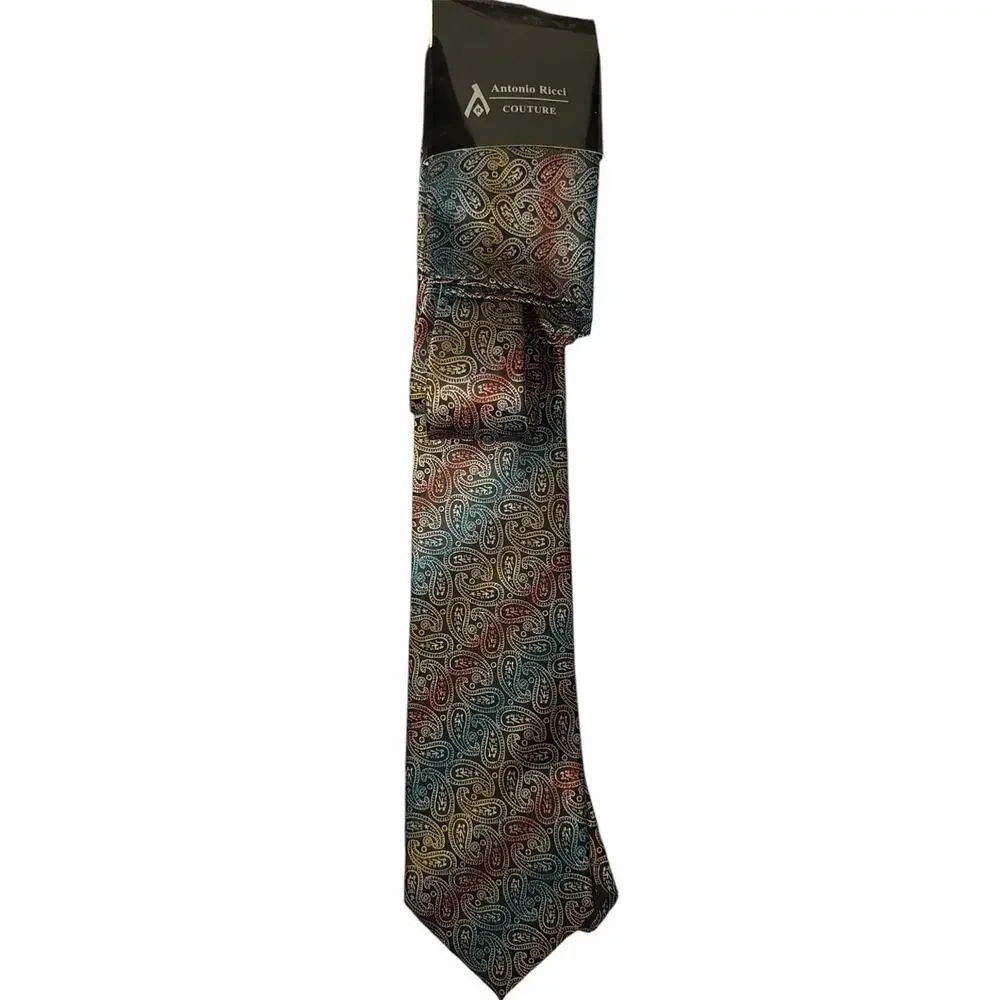 Antonio Ricci Tie‎ With Handkerchief New Paisley