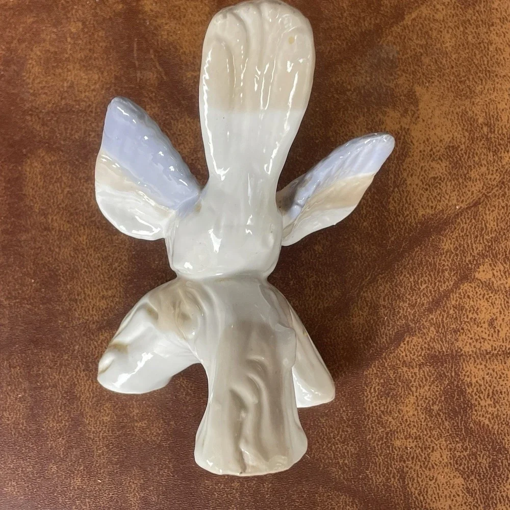 Vtg Porcelain Dove Figurine Blue White Gold Accent 5