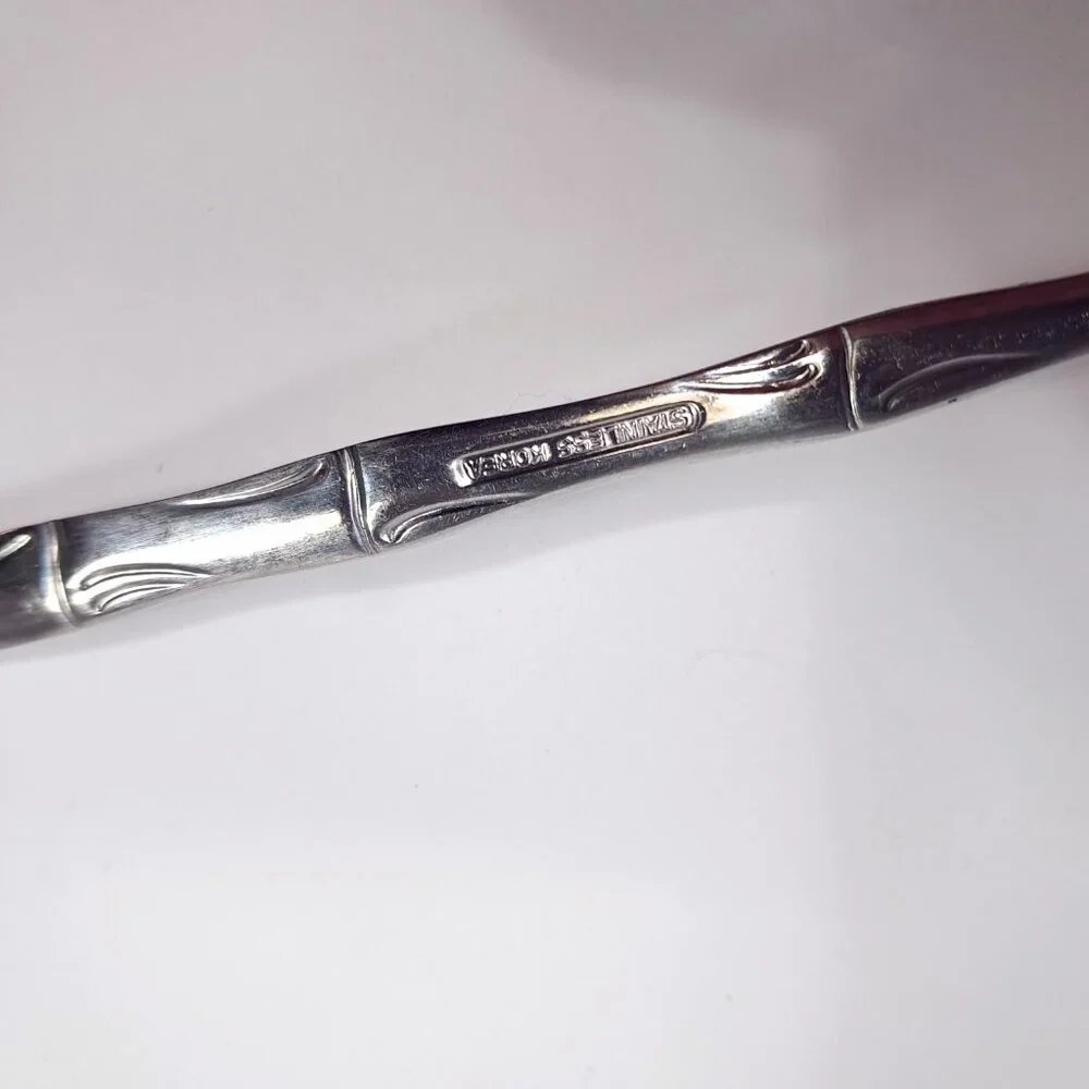 Vintage Sunshine bamboo stainless Korea Cocktail seafood forks set‎ 6 canapes