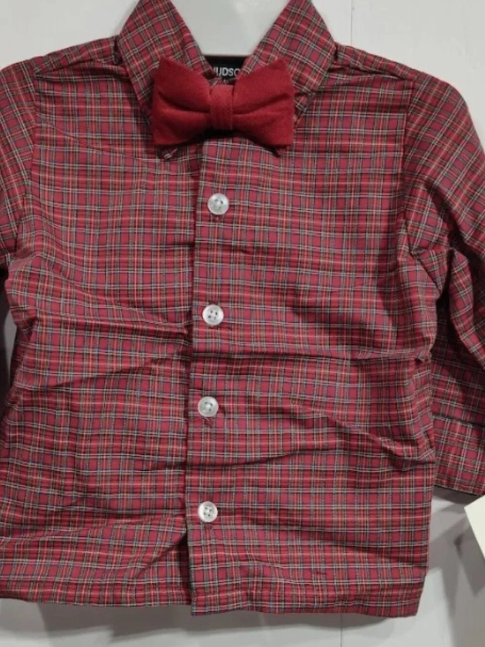 Hudson Ferrell Baby Suit and Bow Tie 4 Piece 12 Month Baby Red/Grey Clip Tie