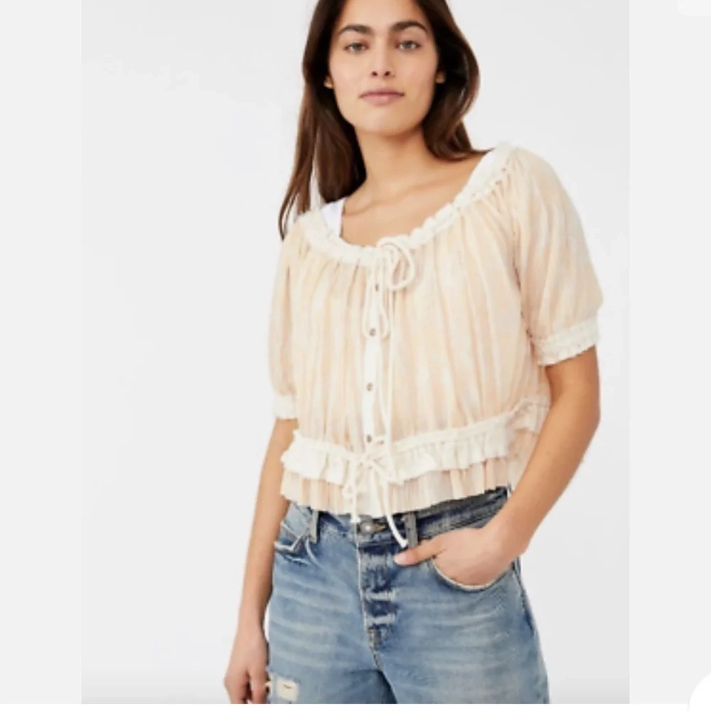 FREE PEOPLE PERFECT DAY NEUTRAL COMBO BOHO TOP