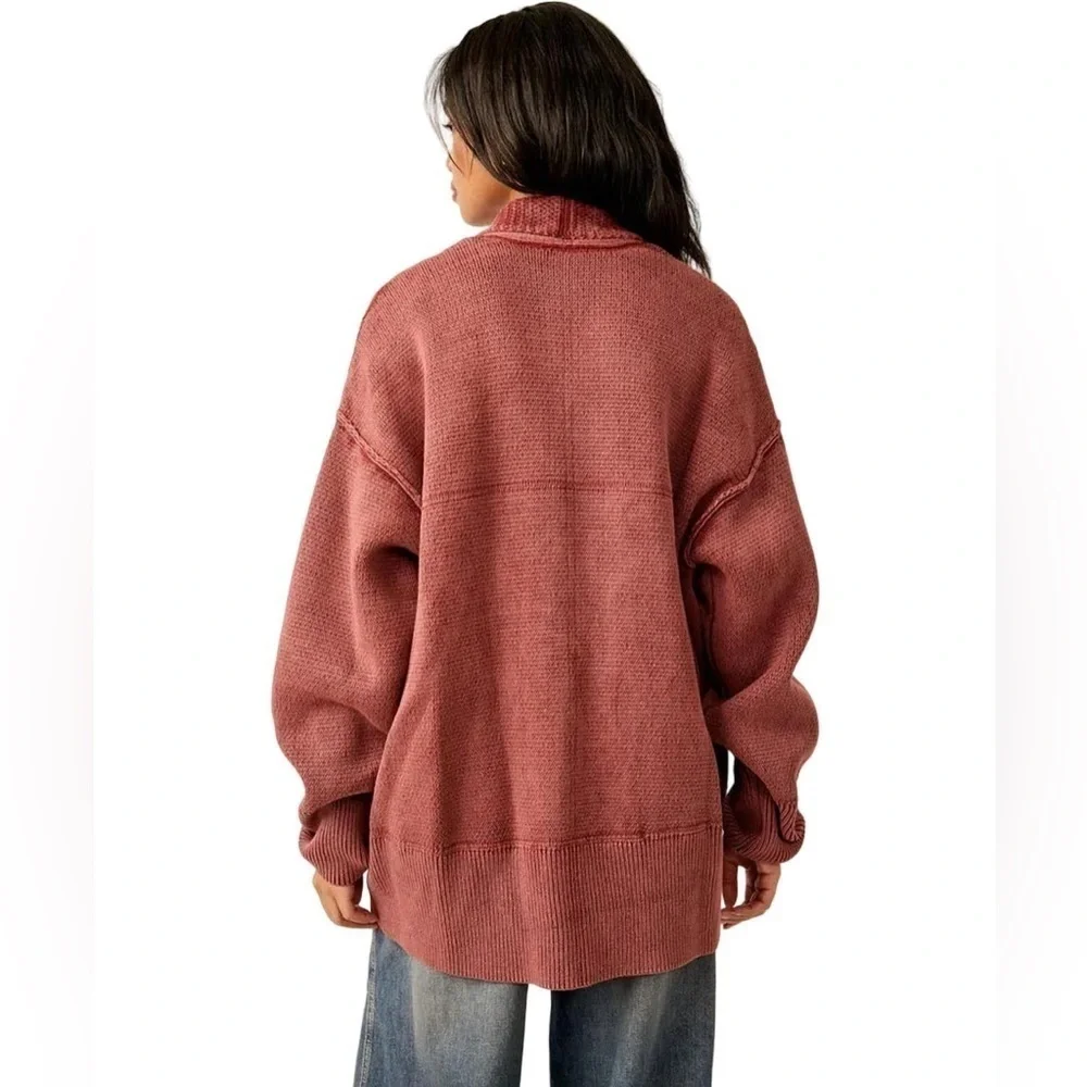 FREE PEOPLE - Chamomile Cardi In Washed Russet Acorn -size small