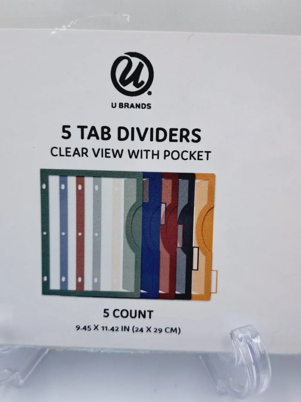 2 Packs, UBrands 5pk Tabbed Divider Single Pocket Clear View Binder Organization