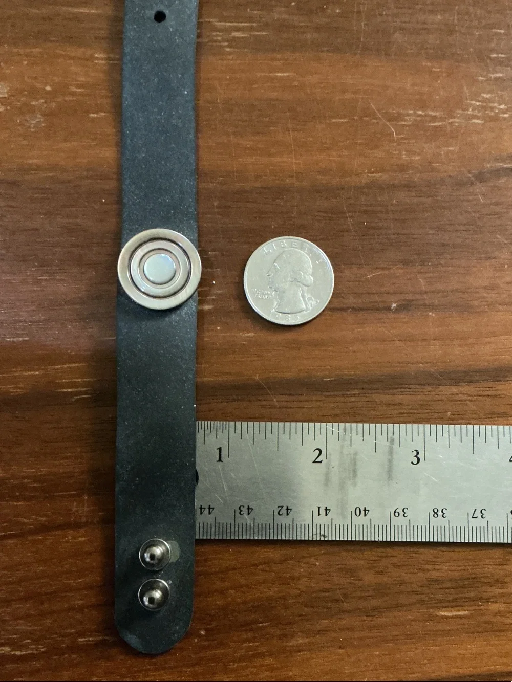 Artisan Made Wristband with Concentric Mother of Pearl Accent