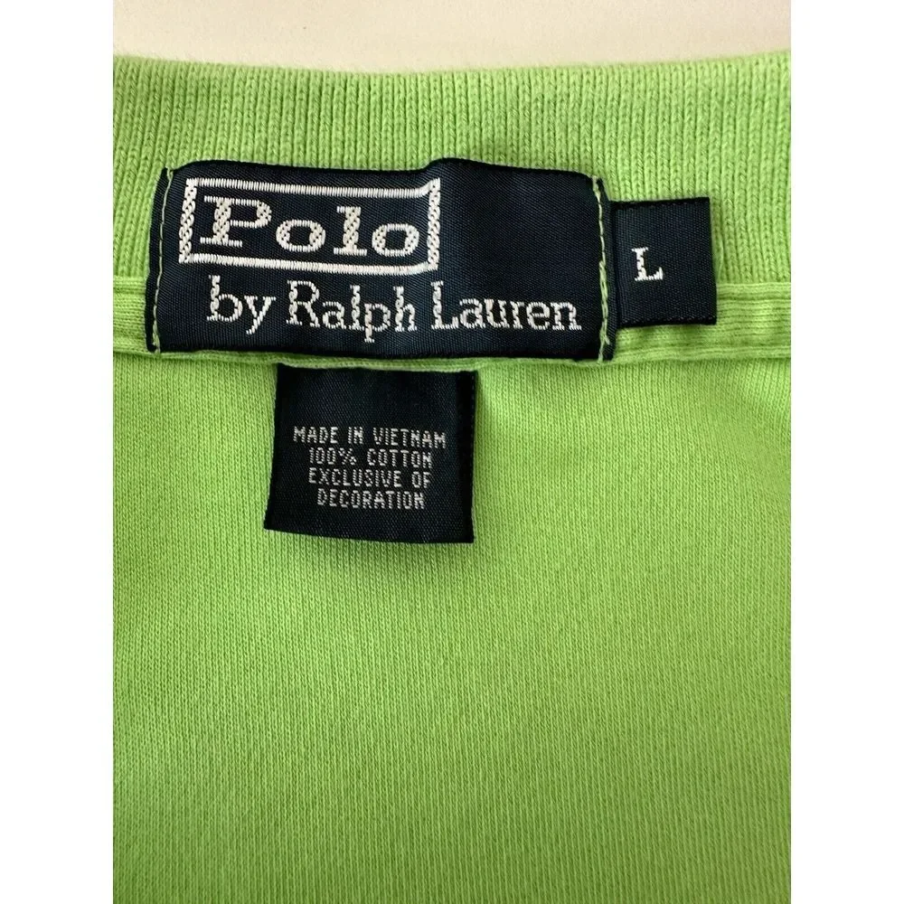 Ralph Lauren Polo Shirt Mens Large Green Embroidered Pony Preppy‎ Corpcore