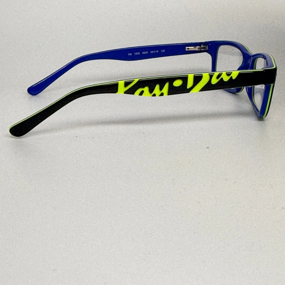 Ray-Ban Kids Blue Neon Green Rectangular Eyeglasses RB 1535 3600 48-16 130 21718