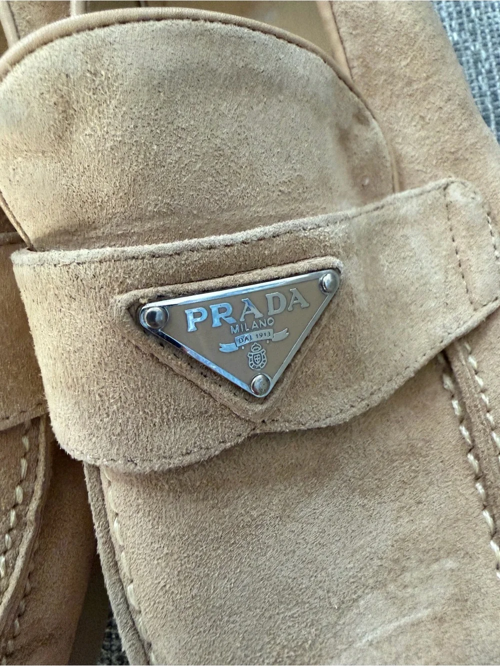 Prada rubber suede