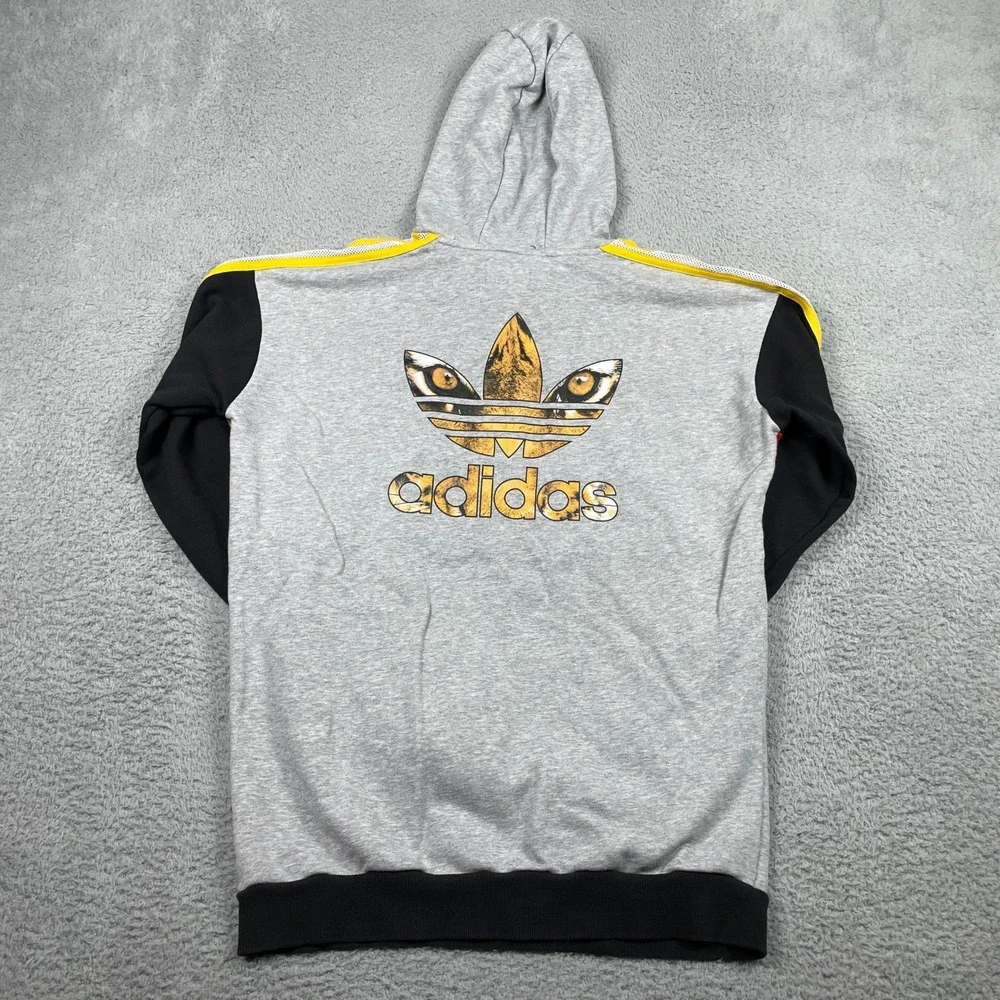 Adidas Rita Ora Banned From Normal Hoodie Mens Medium Gray Black Tiger Trefoil