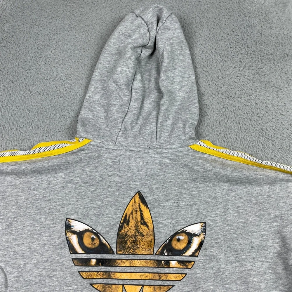 Adidas Rita Ora Banned From Normal Hoodie Mens Medium Gray Black Tiger Trefoil