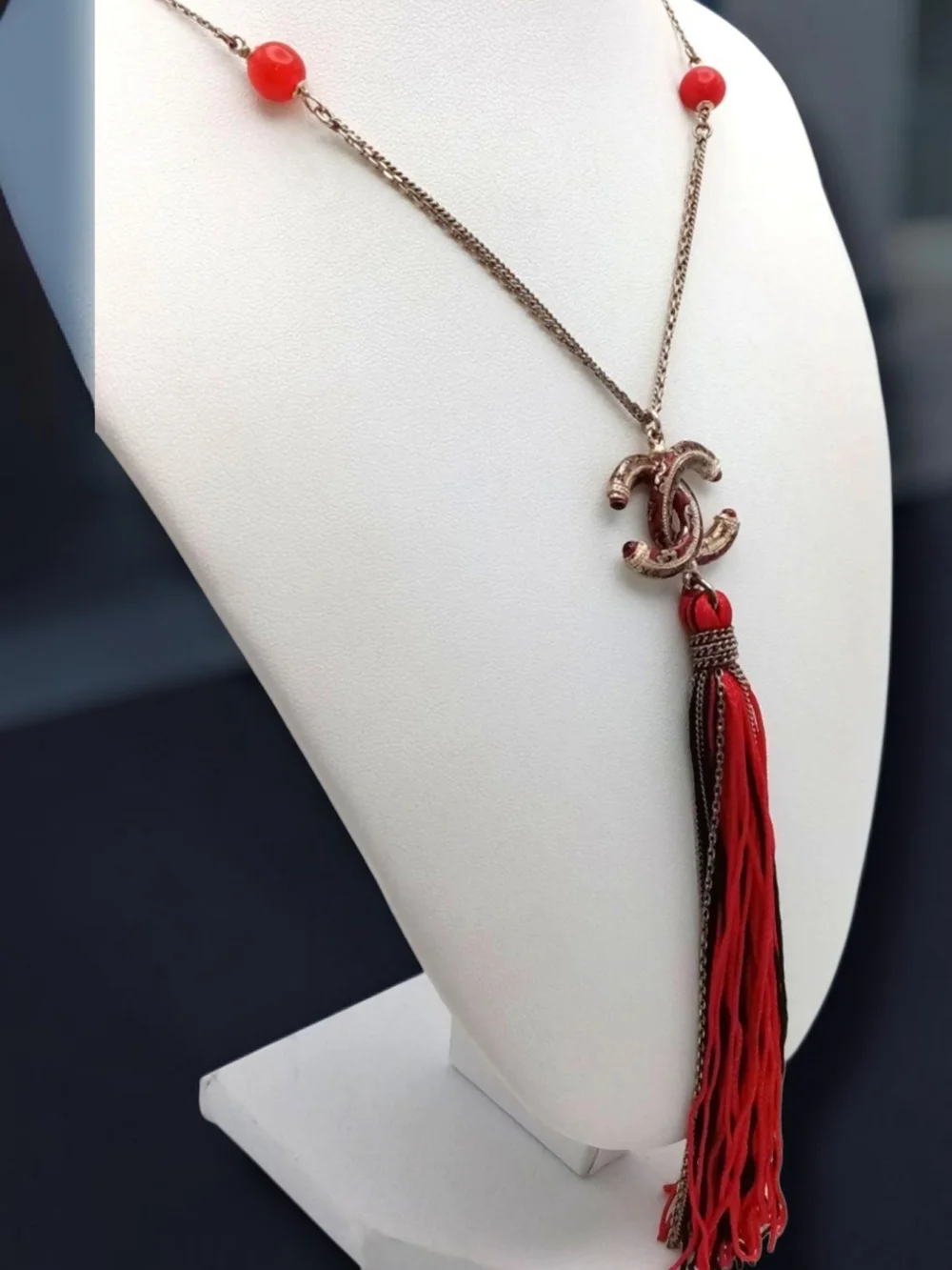 Authentic Chanel Paris-Shanghai CC Tassel Necklace Fall 2010 Karl Lagerfeld