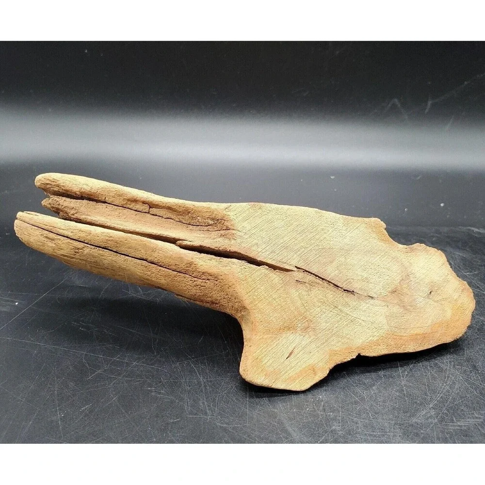 Handmade Whimsical Driftwood Folk Art Stone Penguin Bird Nautical Shorebird 7.5
