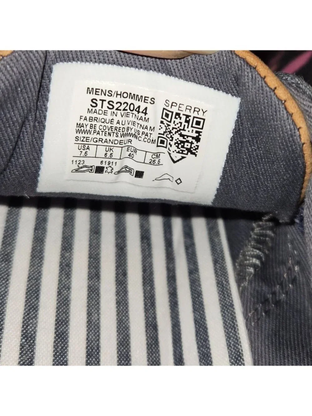 Sperry Top Sider Canvas Nautical Preppy Boat Shoes Men Size 7.5 Womens Size 9