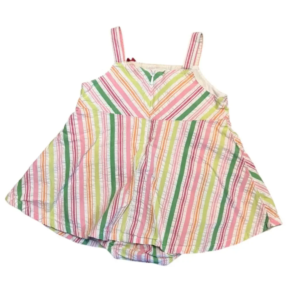 Gymboree Vintage Cotton Spring Fun Seersucker Girls Romper 6-12 Months