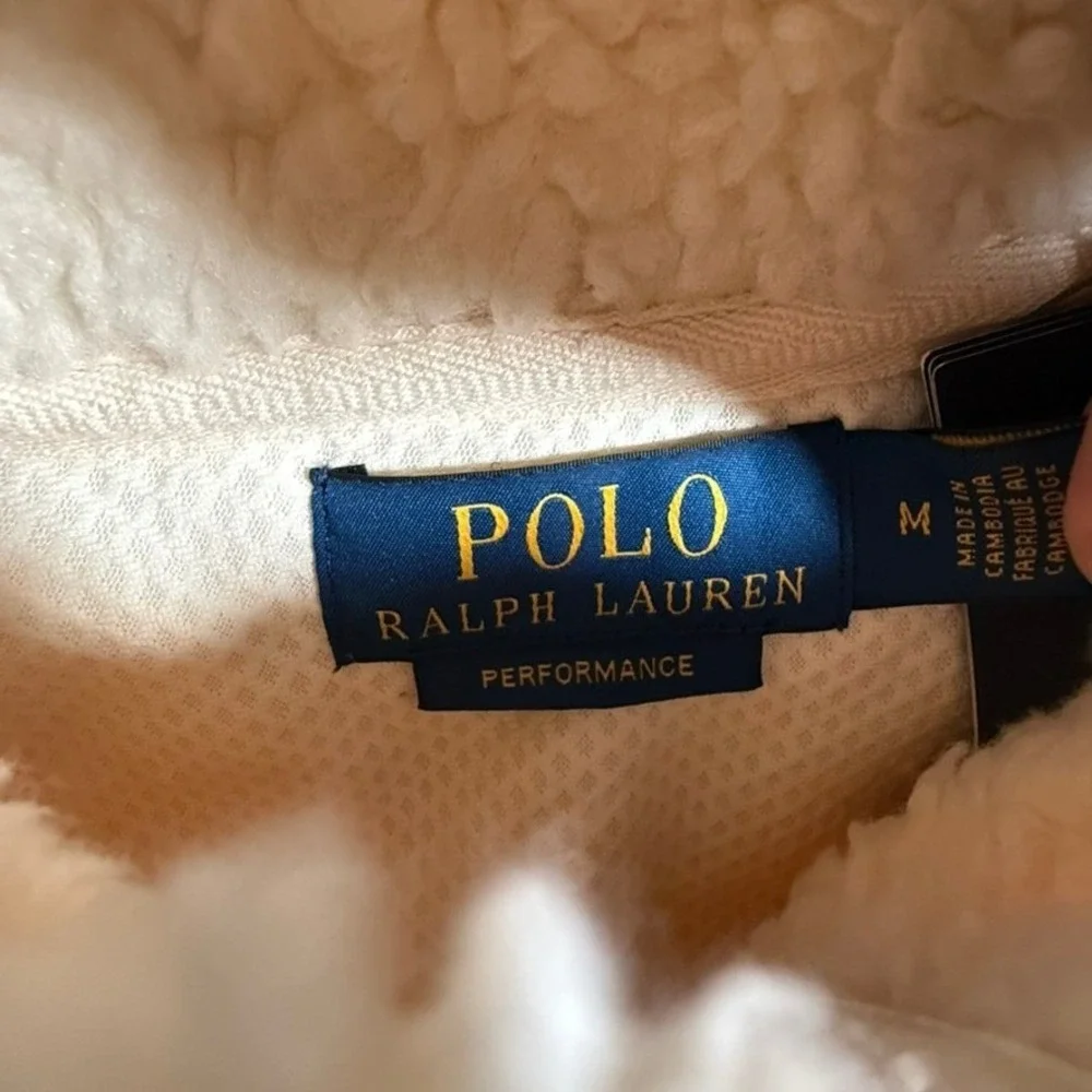 Polo Ralph Lauren Performance Hybrid Sherpa Fleece Pullover Cream Men Medium NWT