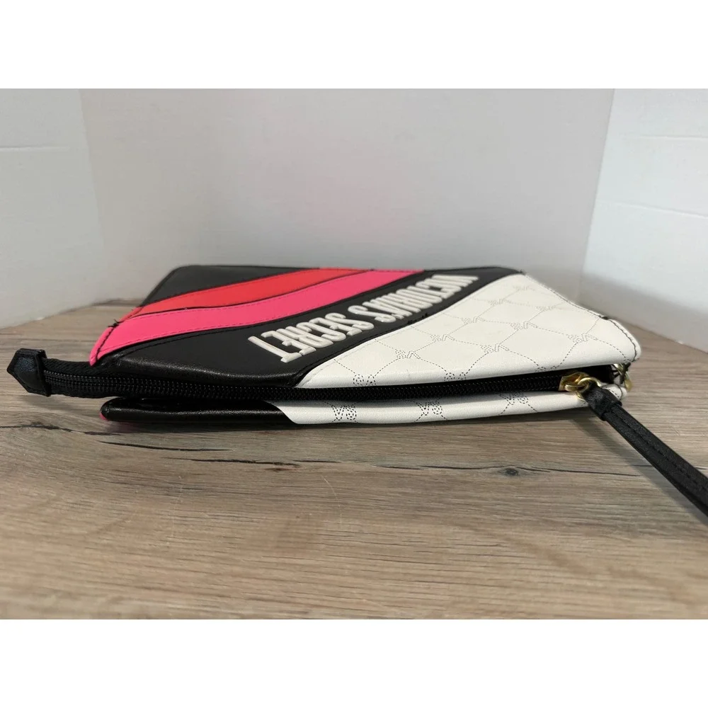 Victoria's Secret Black White Pink Crossbody Bag Clutch NWOT