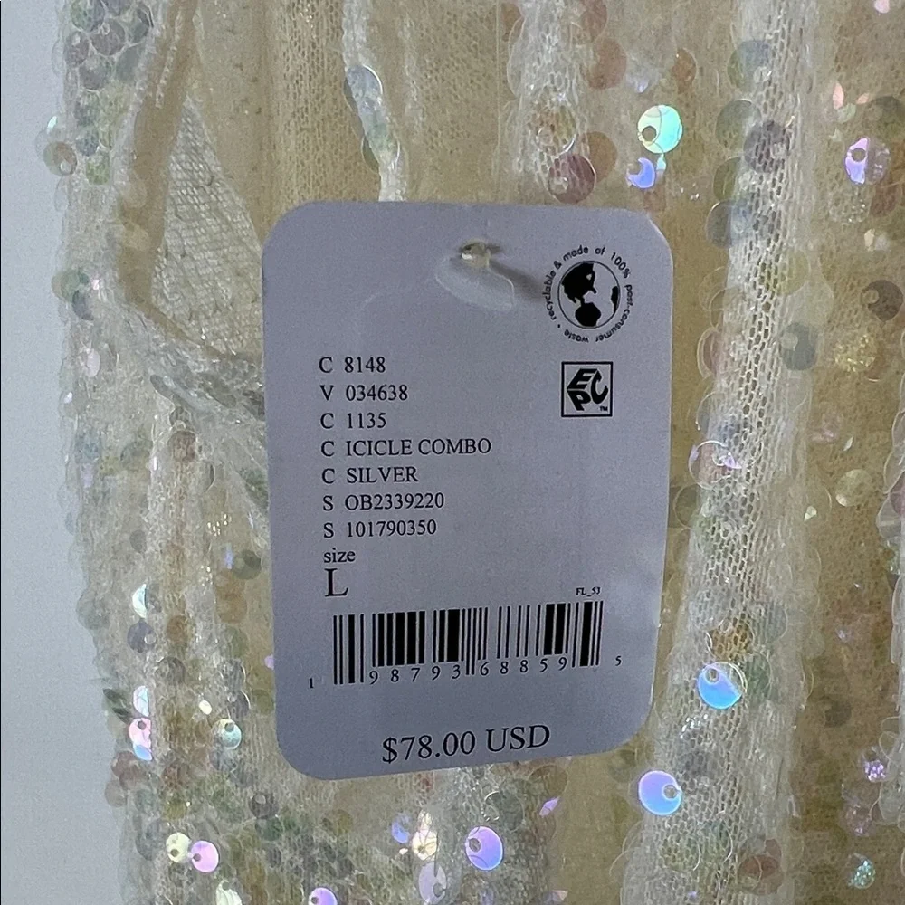 NWT Sequin Lace Halter Top Cream Free People