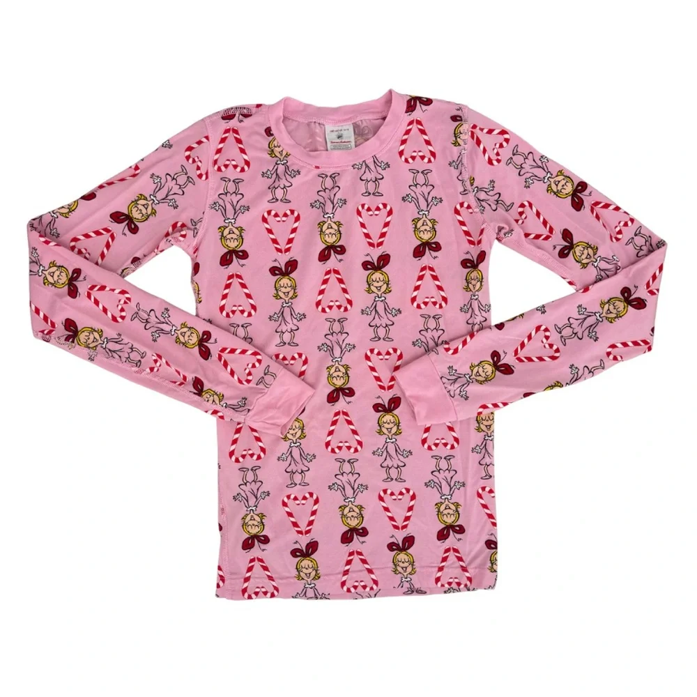Hanna Andersson Dr. Seuss Cindy Lou Who The Grinch Pink Long Pajama Set  Girl 10