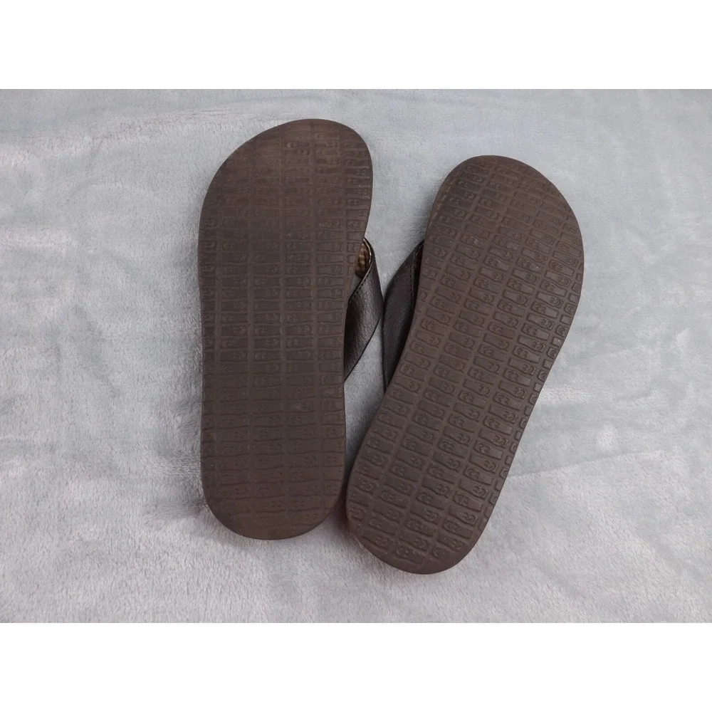 Sanuk Flip Flops Men's Size 7 Brown Sandals‎ Casual Beach