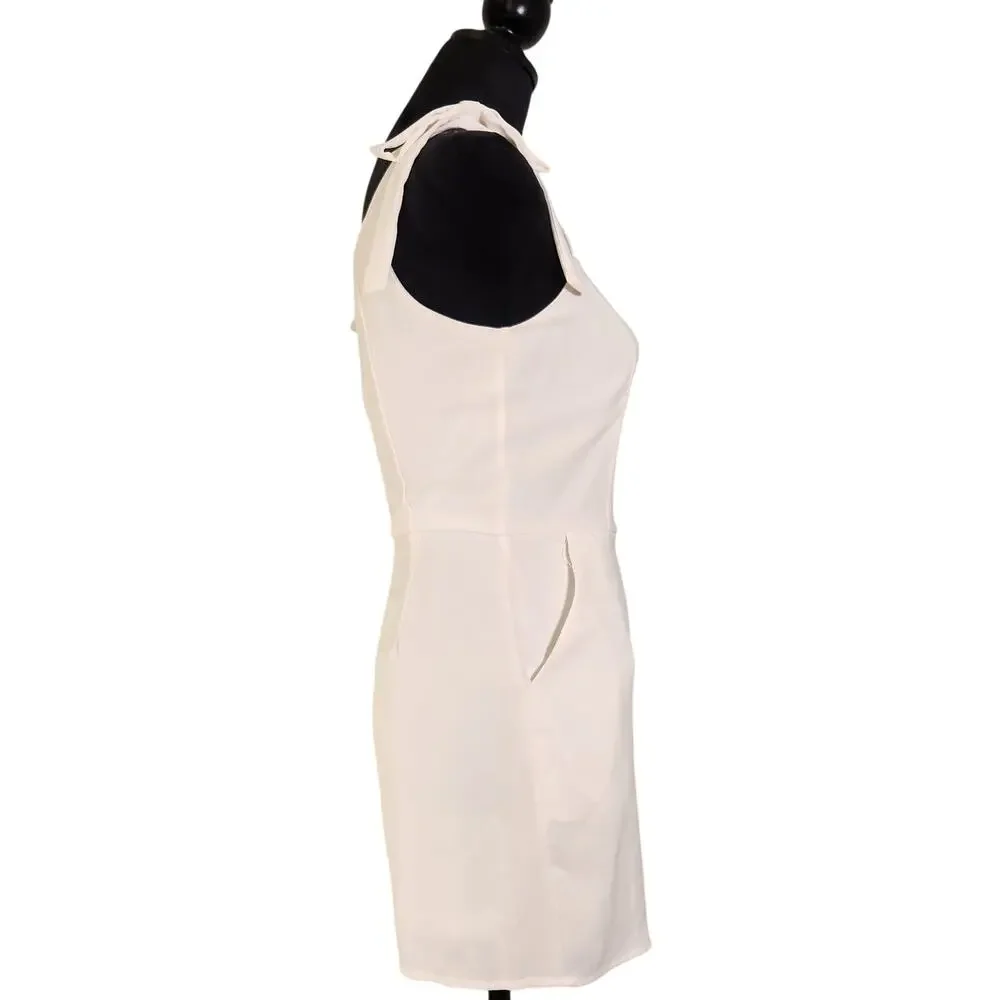 SHE + SKY White Sleeveless Romper with Bows, Size Small