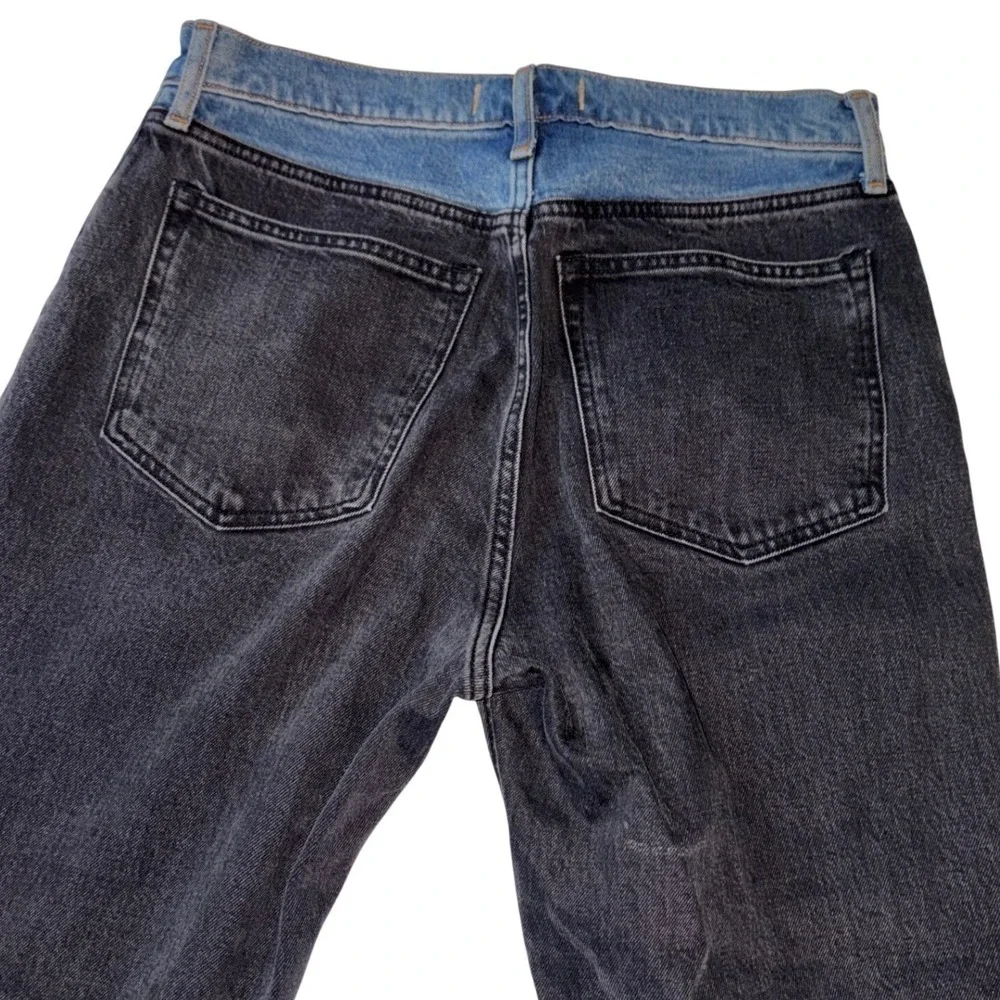 Abercrombie 90s Relaxed Jeans 30‎ Short Two Tone Colorblock High Rise Straight