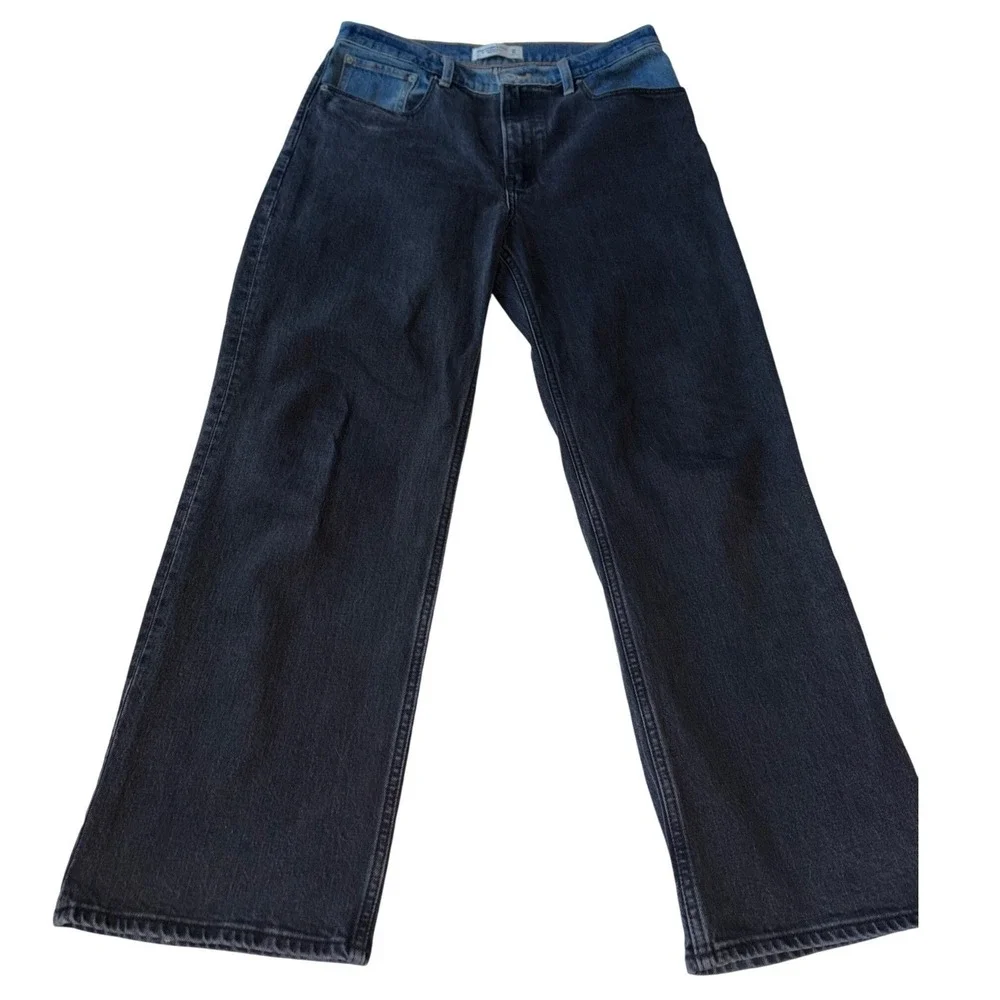 Abercrombie 90s Relaxed Jeans 30‎ Short Two Tone Colorblock High Rise Straight