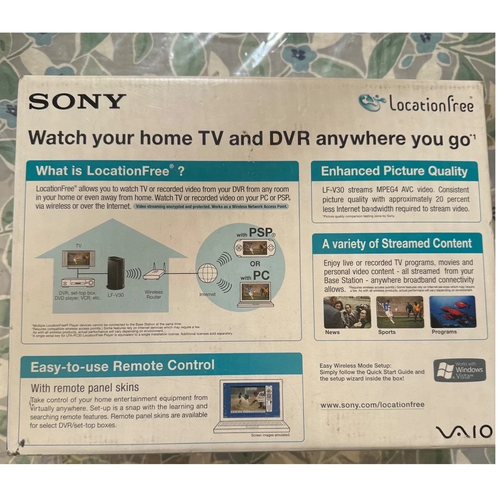 Sony LocationFree Base Station LF-V30 Wireless TV DVR Streamer for PC PSP Black