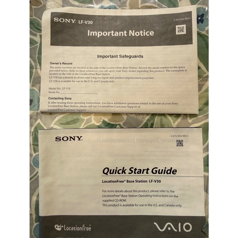 Sony LocationFree Base Station LF-V30 Wireless TV DVR Streamer for PC PSP Black